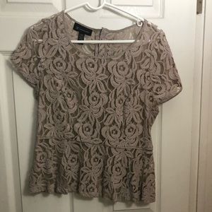 INC Lace Overlay Shirt